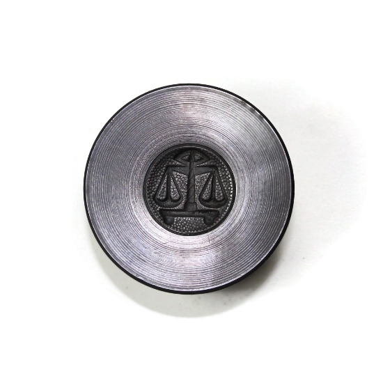 Picture of Libra Zodiac Button Silver Stamping
