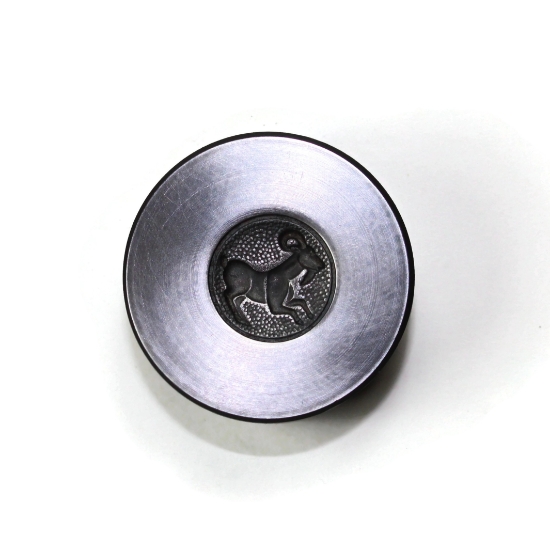 Picture of Aries Zodiac Button Silver Stamping