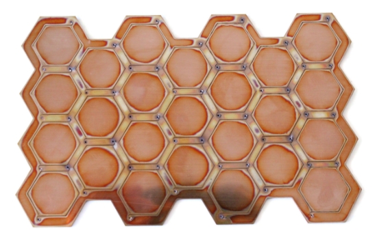 Picture of DISCONTINUED Copper Pop-Out Blanks 1" Hexagon - 20 Gauge