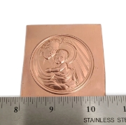 Picture of Copper Stamping Mother and Child Round Ornament