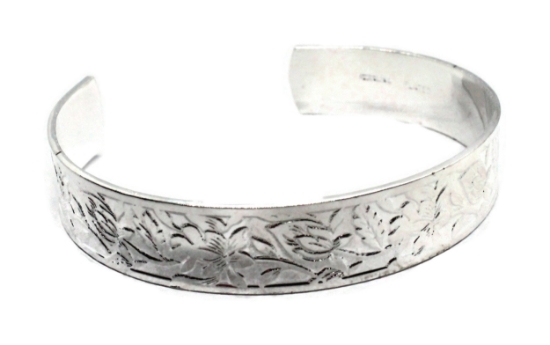 Picture of Silver Plated Cuff Bracelet - Tropical Blooms