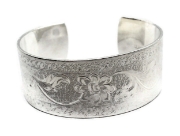 Picture of Silver Plated Cuff Bracelet - Ornate Flower