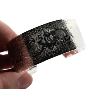 Picture of Silver Plated Cuff Bracelet - Ornate Flower