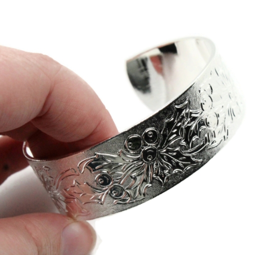 Picture of Silver Plated Cuff Bracelet - Holly Jolly