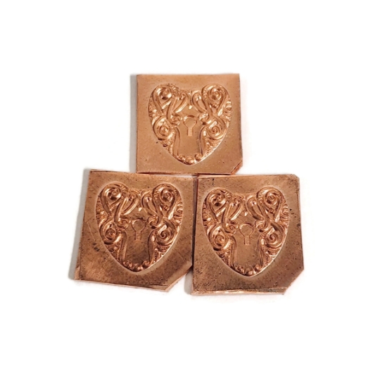 Picture of Copper Stamping "Heart Lock" (3 for $10!) 
