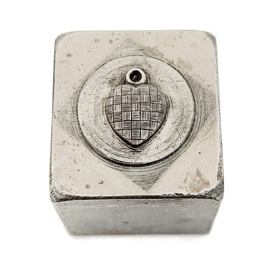 Picture of Impression Die Checkered Heart Charm