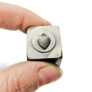 Picture of Impression Die Checkered Heart Charm