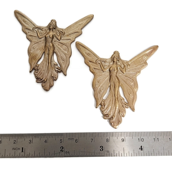 Picture of Radiant Butterfly Woman Janvier Brass Stampings-2pcs