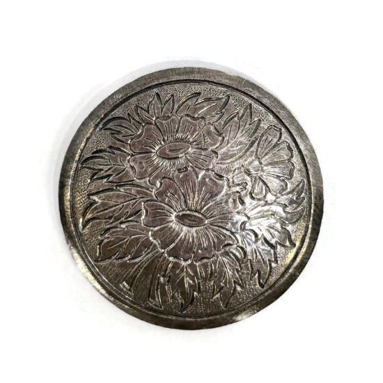 Picture of Sterling Silver Stamping Floral Button