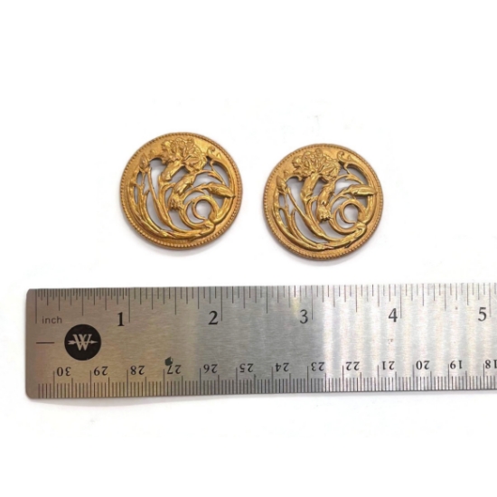 Picture of Spiraling Flower Janvier Brass Stampings-2pcs 