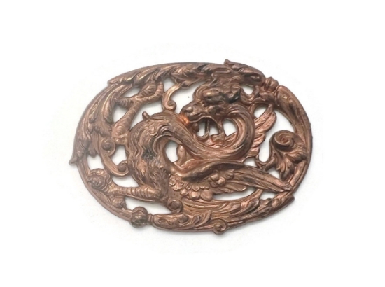 Picture of Dragon in an Oval Janvier Brass Stampings-2pcs