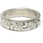 Picture of Sterling Silver Stamping Swirly Paisley Ring